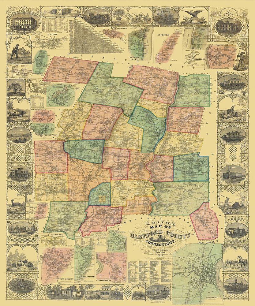 Hartford Connecticut Landowner - Woodford 1855