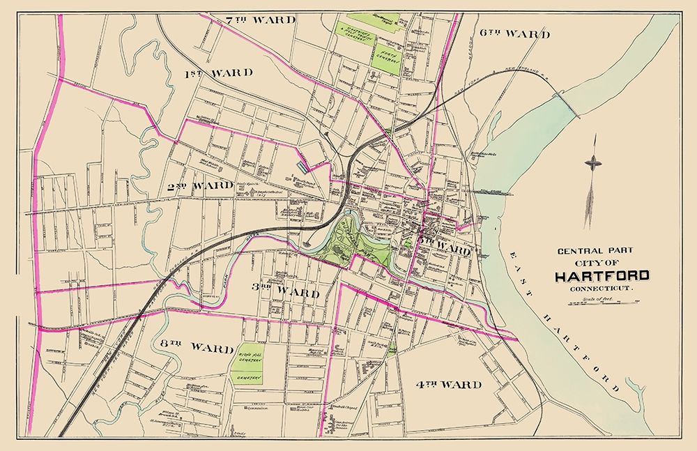 Hartford Connecticut Central Part - Hurd 1893