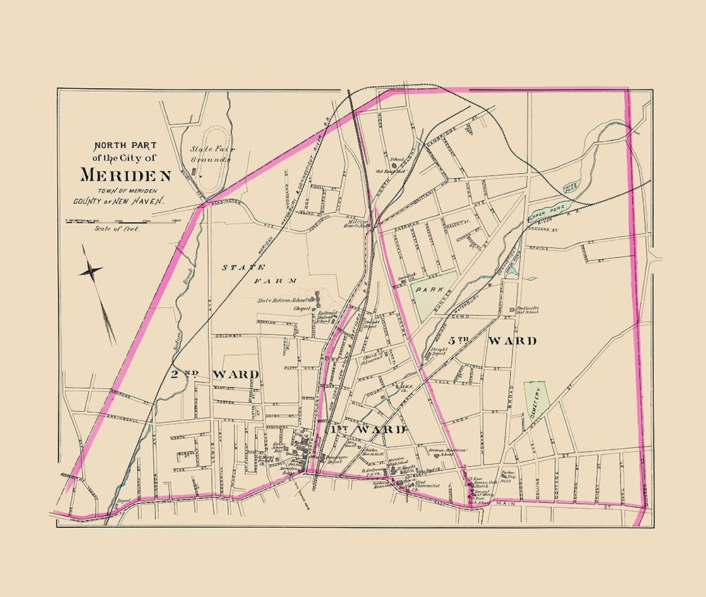 Meriden Connecticut North Part - Hurd 1893