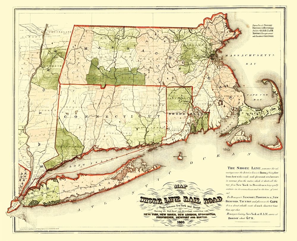 Shoreline Railroad Route - Walling 1860