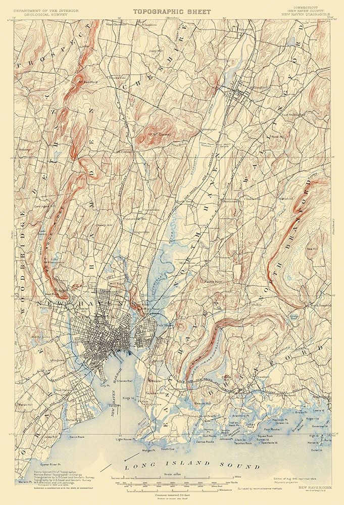New Haven Connecticut Quad - USGS 1892