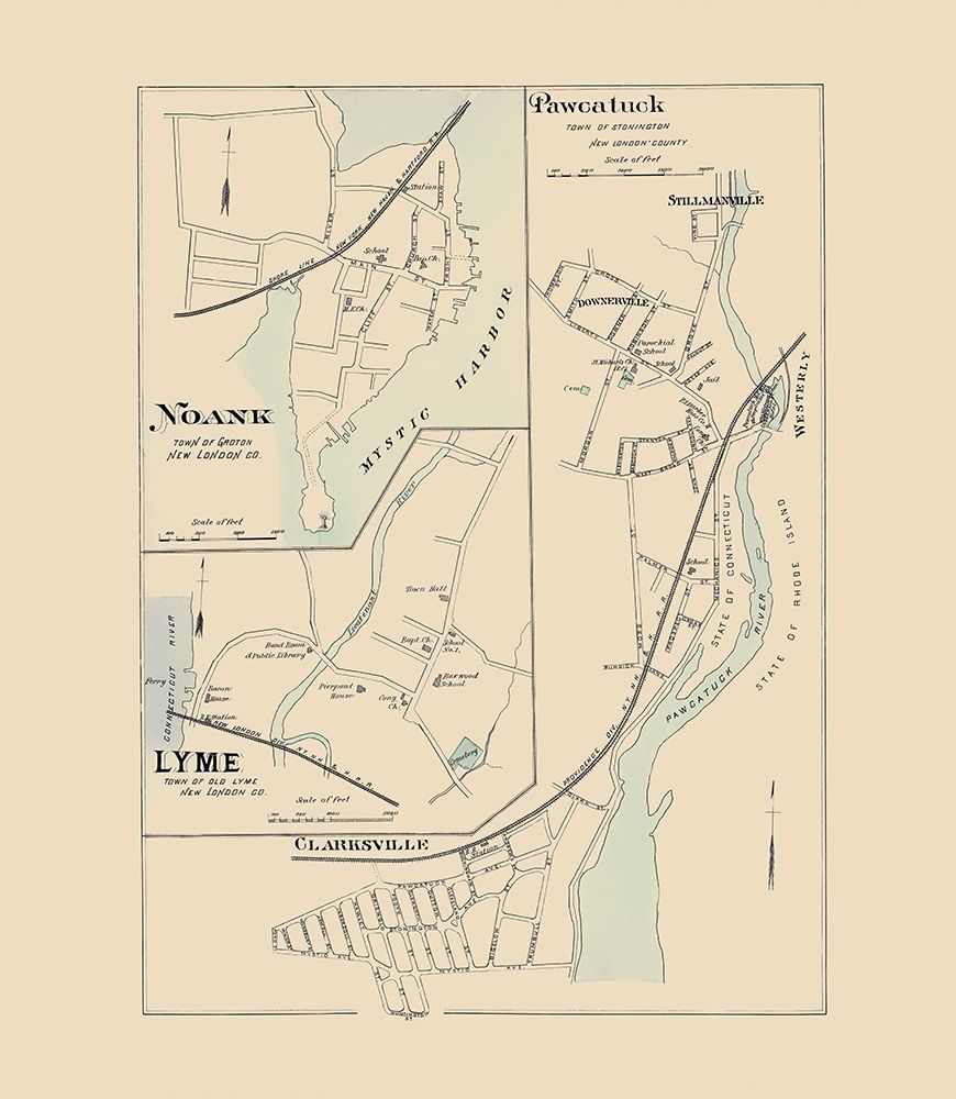 Pawcatuck, Noank, Lyme Connecticut - Hurd 1893