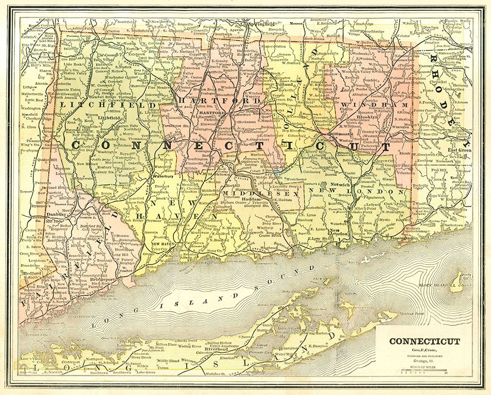 Connecticut - Cram 1886
