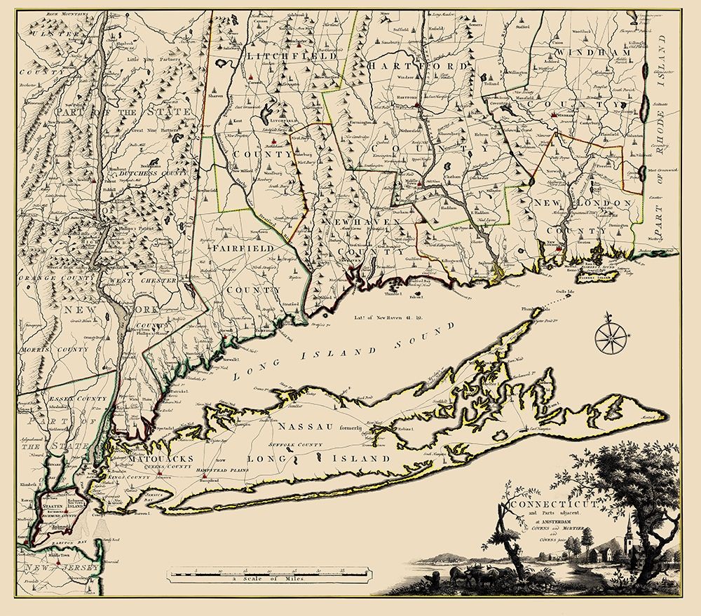 Connecticut, Long Island New York - Covens 1780
