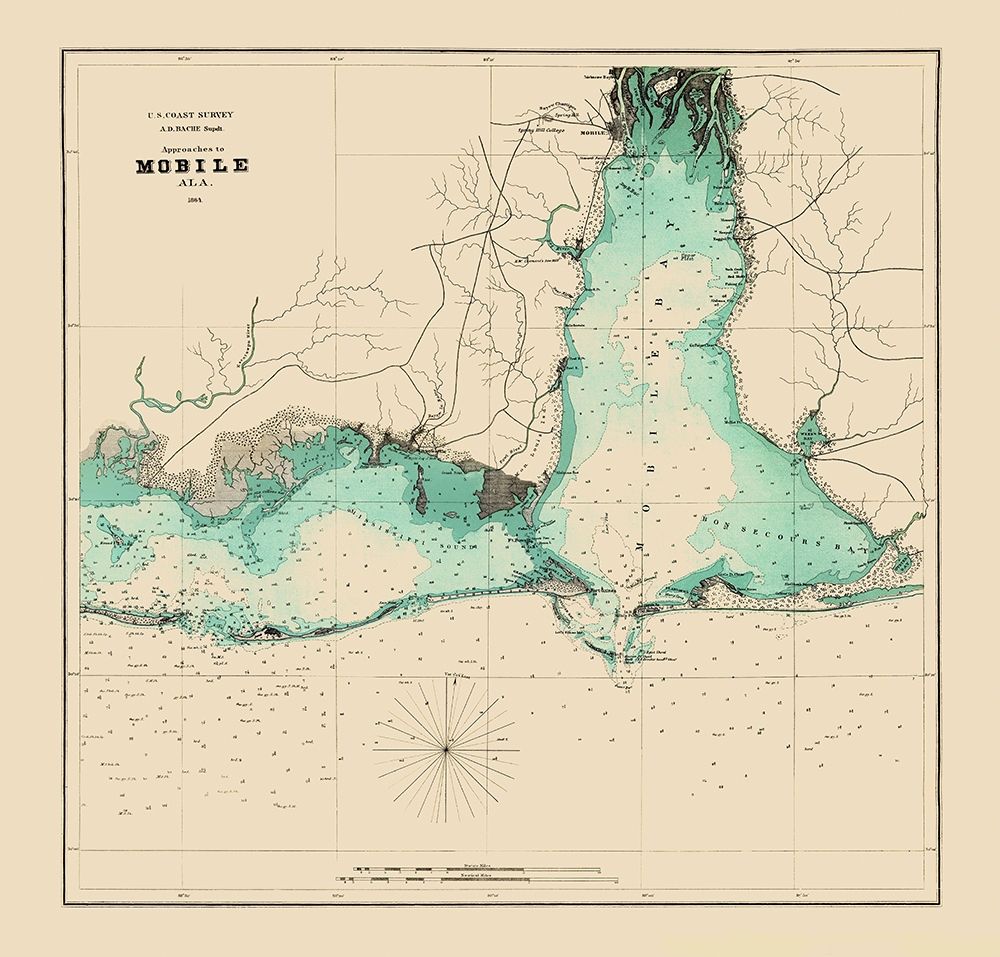 Approaches to Mobile Alabama - Bache 1864