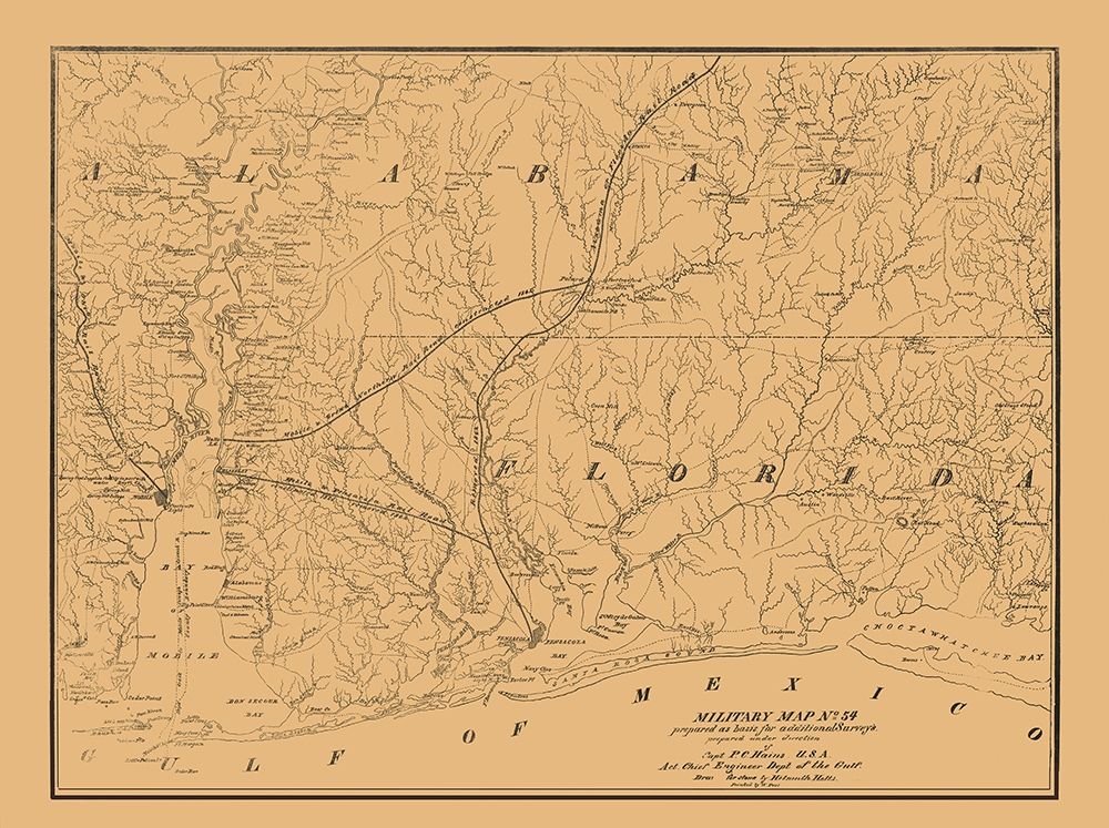 Alabama South Florida West Military - Hains 1864