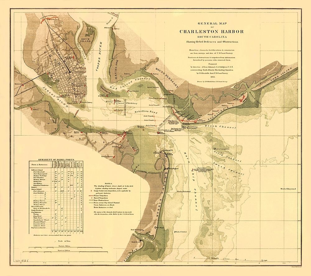 Charleston Harbor South Carolina - Krebs 1865