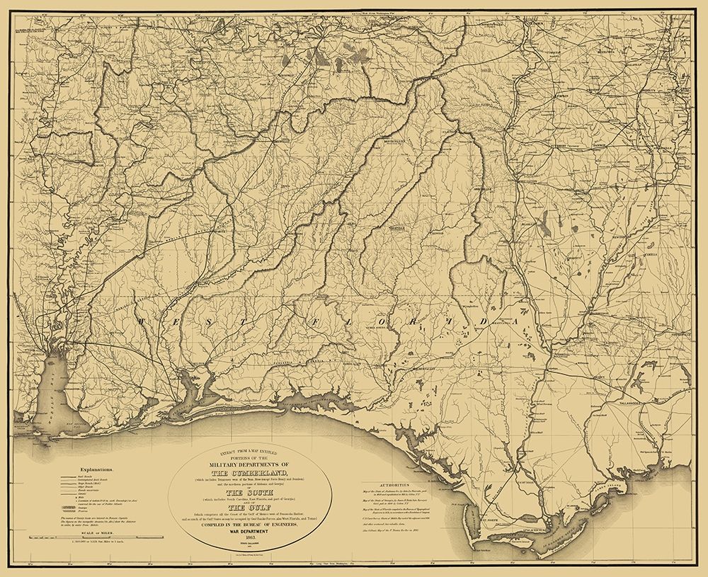 Cumberland of South and Gulf - Callahan 1863