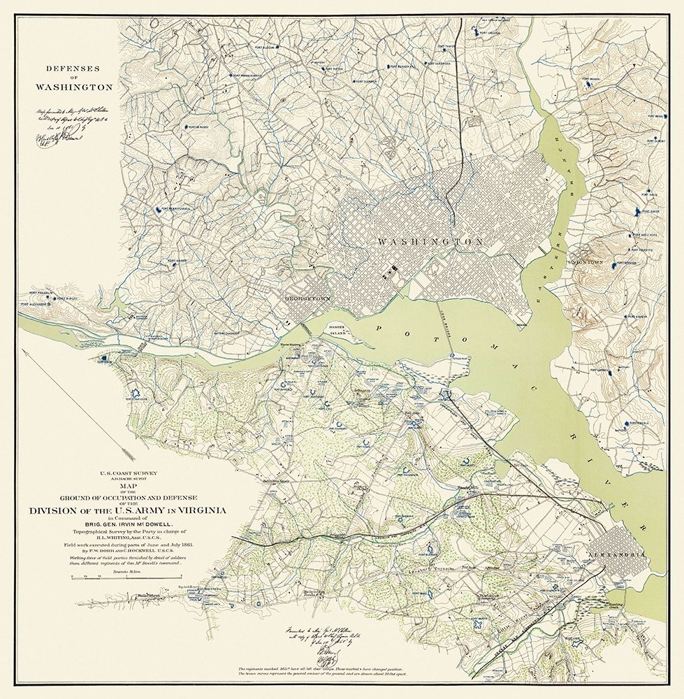 Washington DC Defenses - Bache 1861