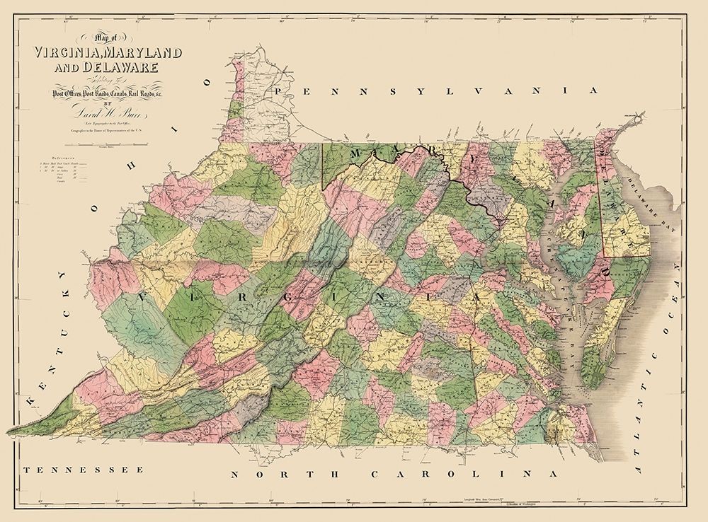 Virginia Maryland Delaware PO Canals Railroads