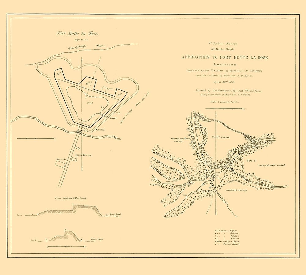 Approaches To Fort Butte La Rose Louisiana
