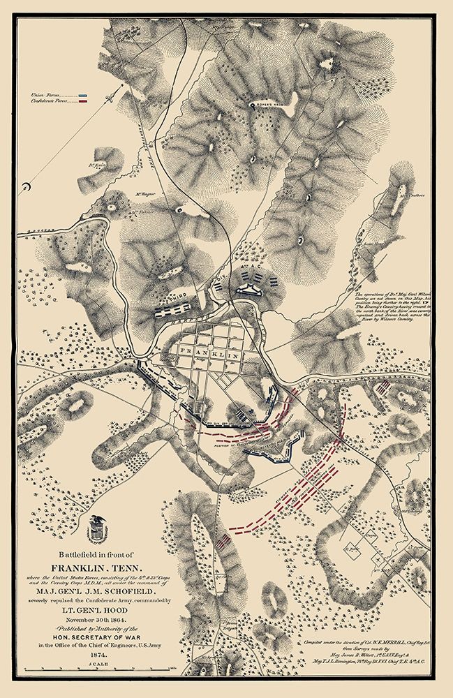 Franklin Tennessee Battlefield - Schofield 1874