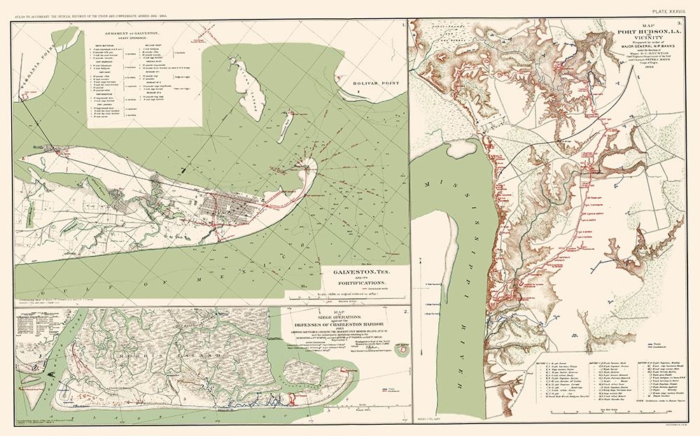 Galveston Charleston Port Hudson - Bien 1891
