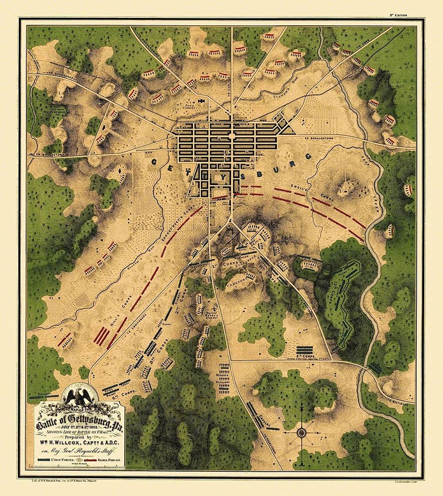 Battle of Gettysburg Pennsylvania - Willcox 1863