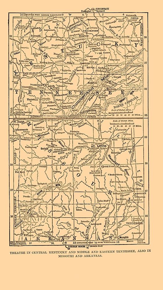 Kentucky Tennessee Missouri Arkansas - Plum 1882