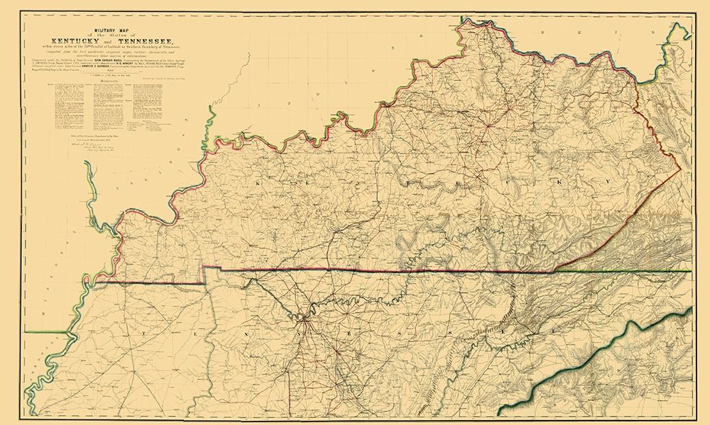 Kentucky Tennessee Military - Swann 1865