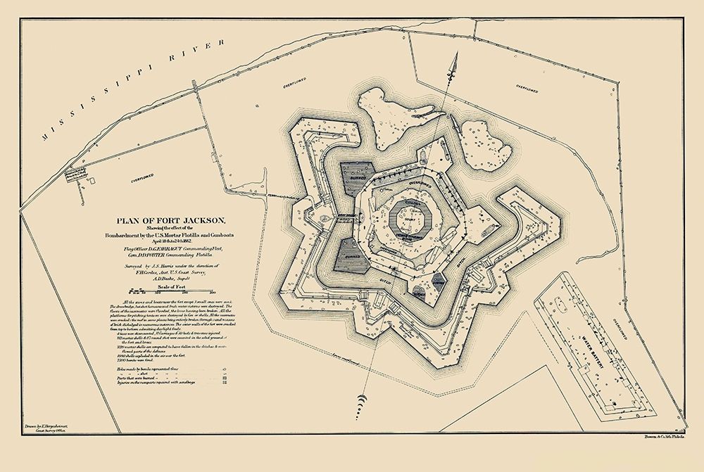 Fort Jackson Louisiana  - Bache 1862