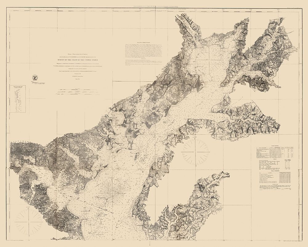 Chesapeake Bay Nautical Chart - 1861
