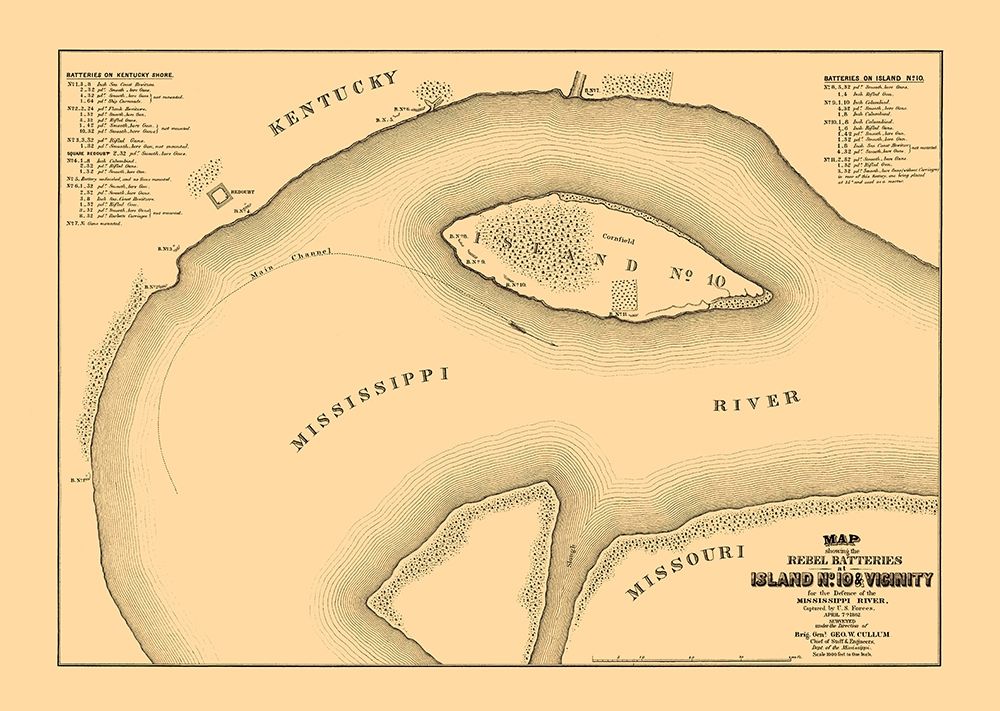 Rebel Batteries Island Number 10 and Vicinity