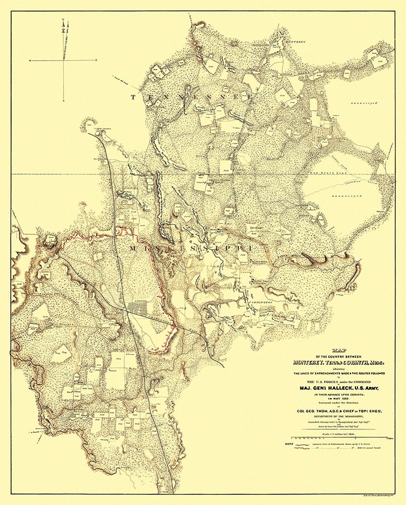 Monterey Tennessee Corinth Mississippi - Bien 1862