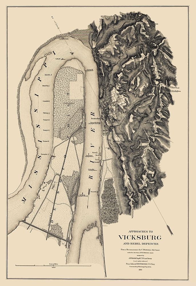 Vicksburg Approaches Rebel Defences - Bache 1863