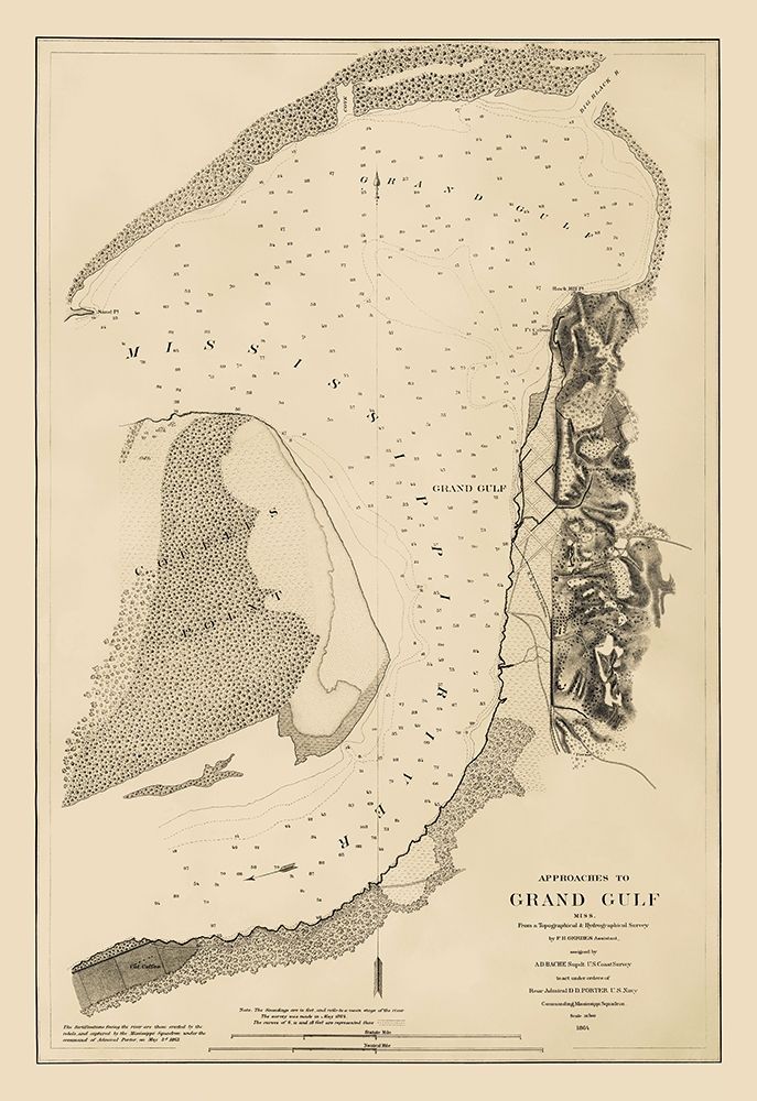 Approaches to Grand Gulf Mississippi - Bache 1864