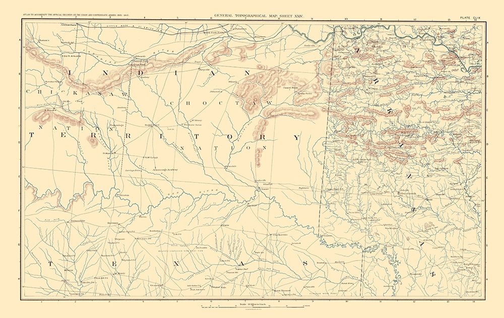 Indian Territory Arkansas Texas - Bien 1895
