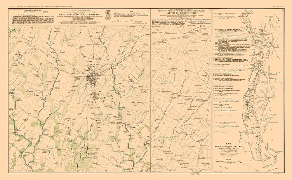 Battle Positions of Gettysburg - Bien 1894