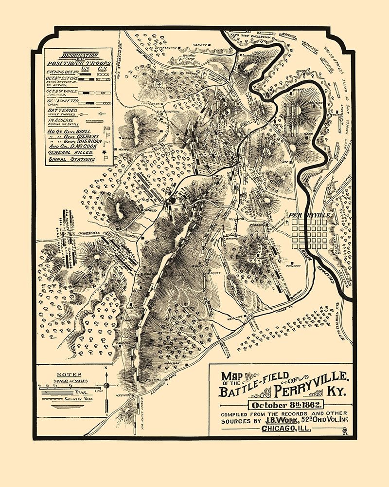 Battlefield of Perryville Kentucky - Work 1882