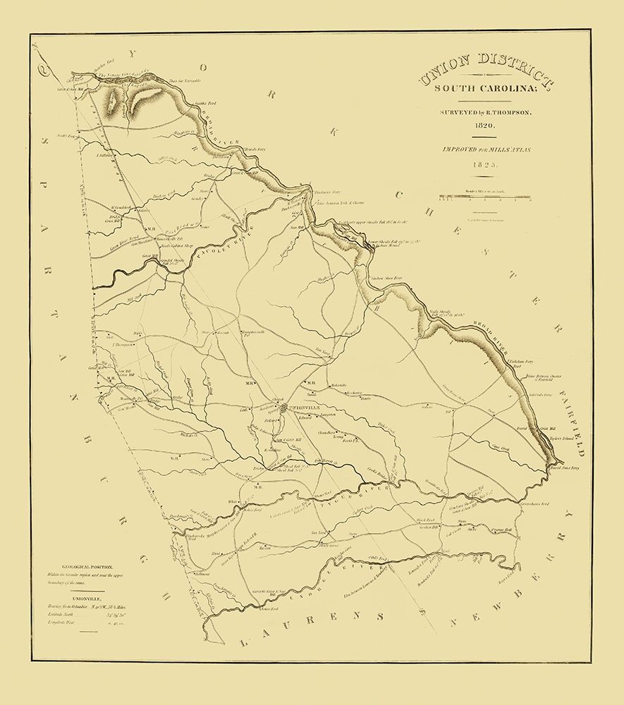 Union District South Carolina - Thompson 1825