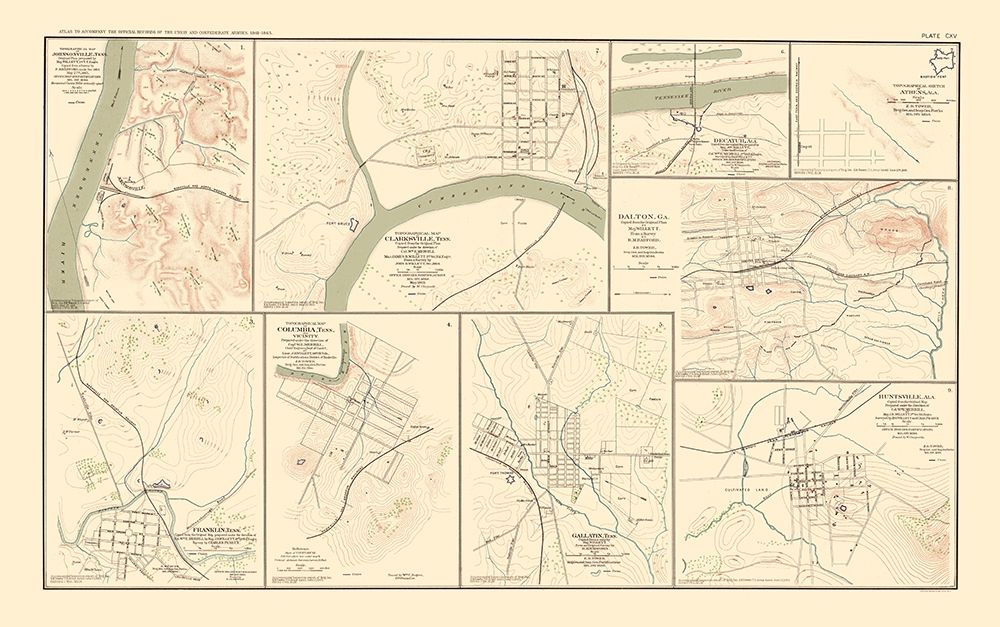 Tennessee Alabama Georgia Cities - Bien 1895