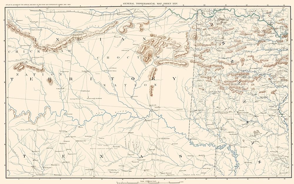 Texas Arkansas Indian Territory Sheet - Bien 1891