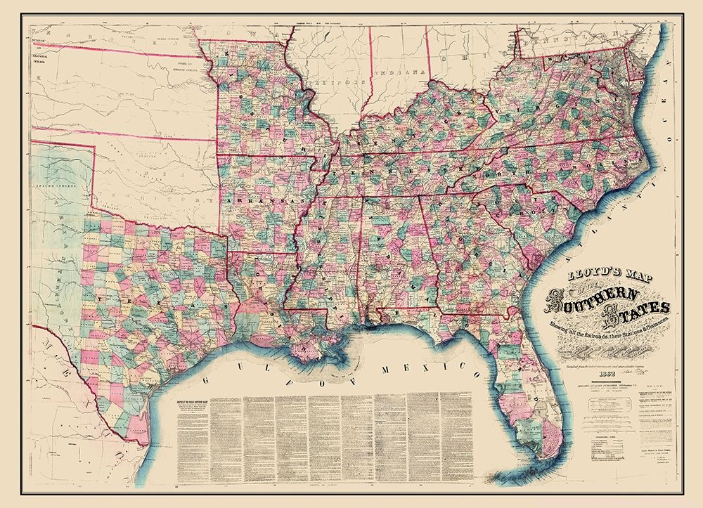 Southern States Railroads Stations Distances