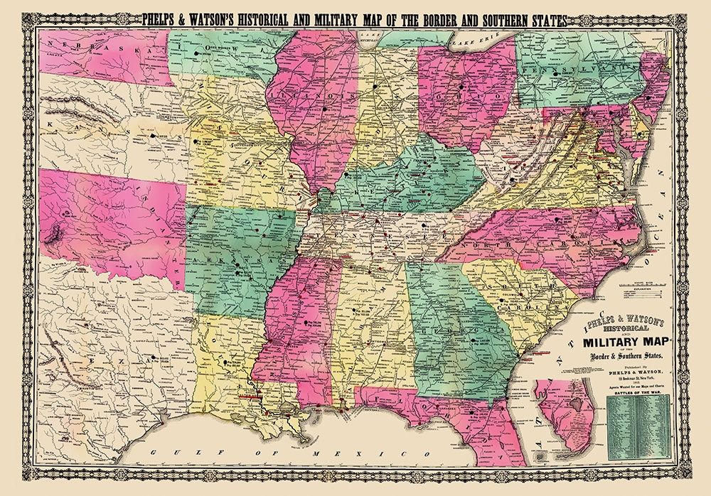 Military Border Southern States - Phelps 1863