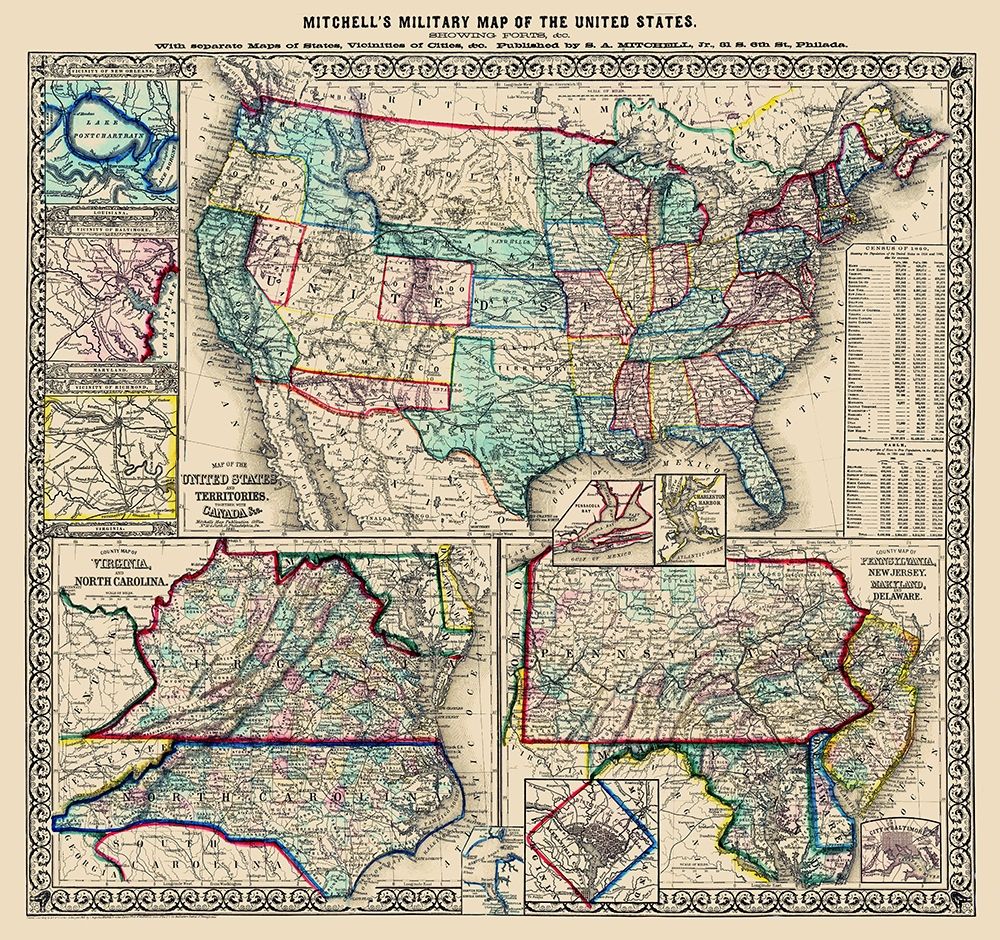 United States Military Forts - Mitchell 1861