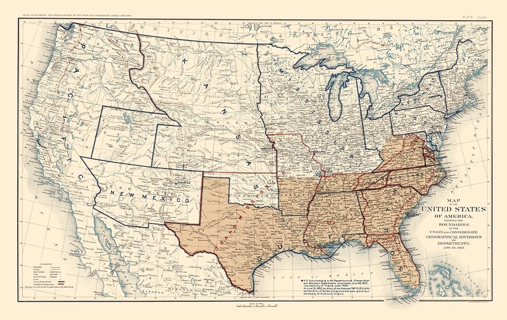 Geographical Divisions Departments June 1862