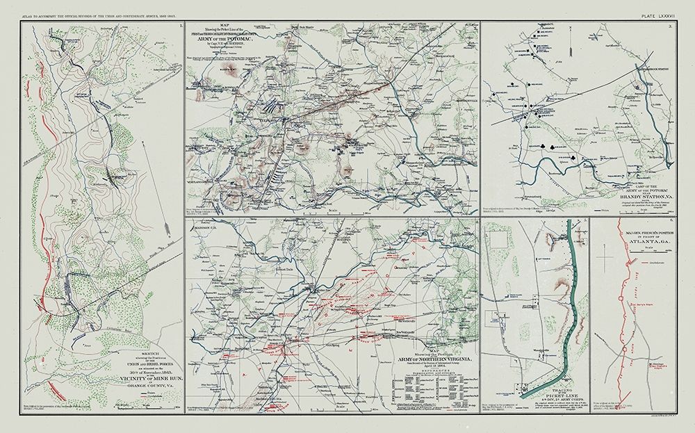 Army of Potomac 5 Views - Bien 1894