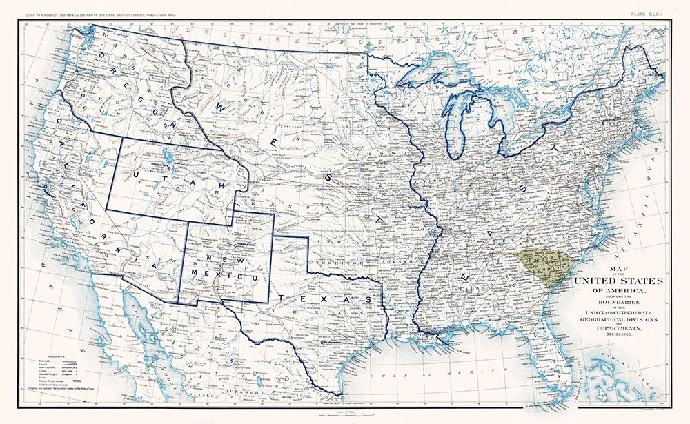 United States Boundaries of 1860 - Bien 1894