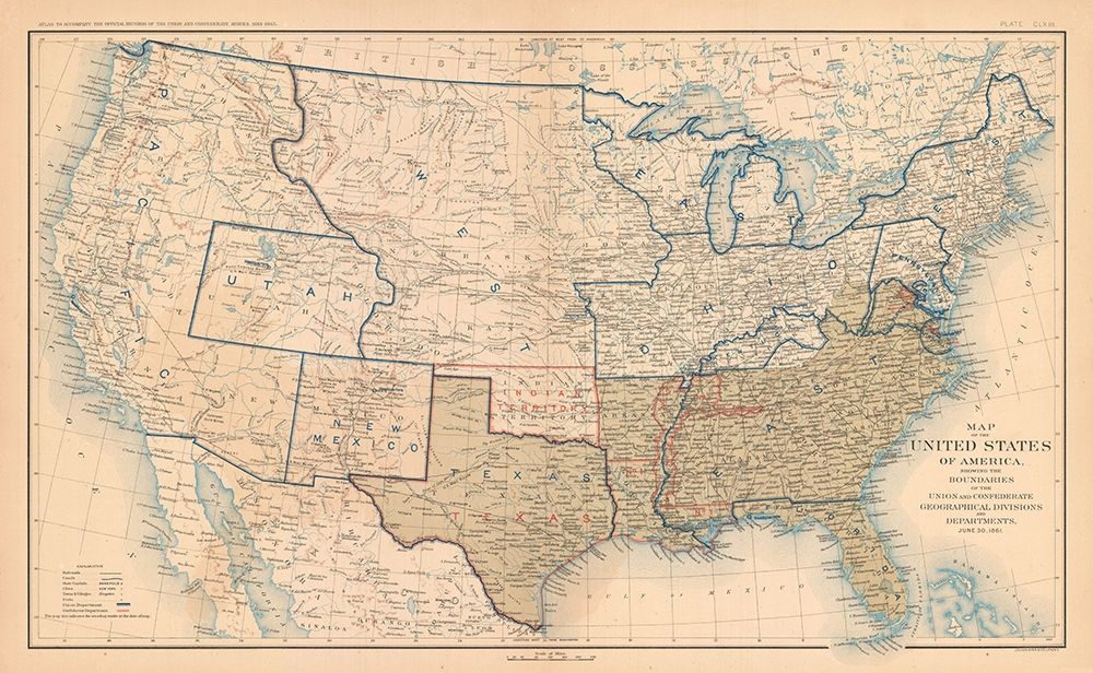 Boundaries of United States 1861 - Bien 1894