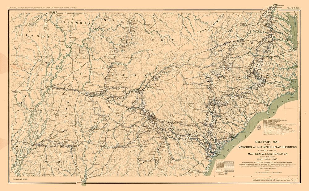 General Sherman Marches 1863 to 1865 - Bien 1894