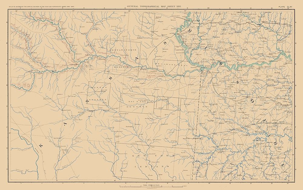 Kansas Missouri Theatre of War - Bien 1894