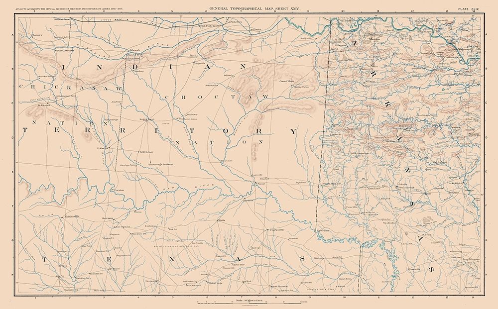 Indian Territory Texas Arkansas - Bien 1894