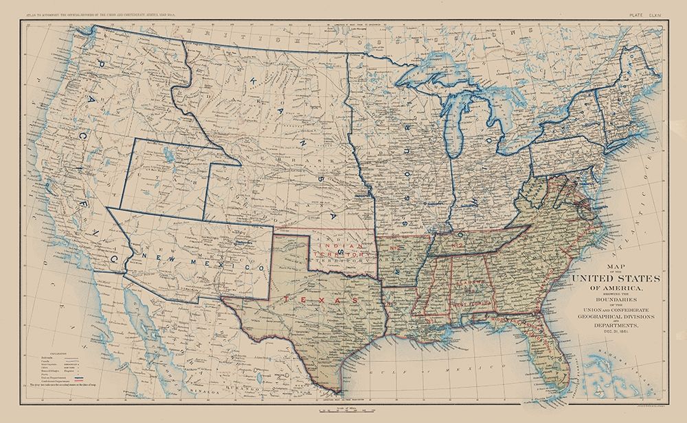 United States Union Confederate Lines 1861