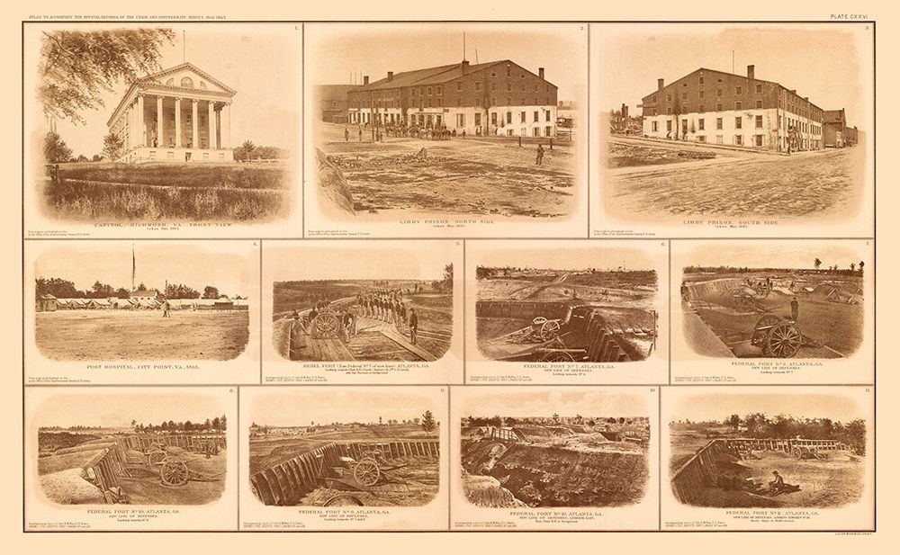 Rebel Federal Forts Georgia Virginia- Bien 1894