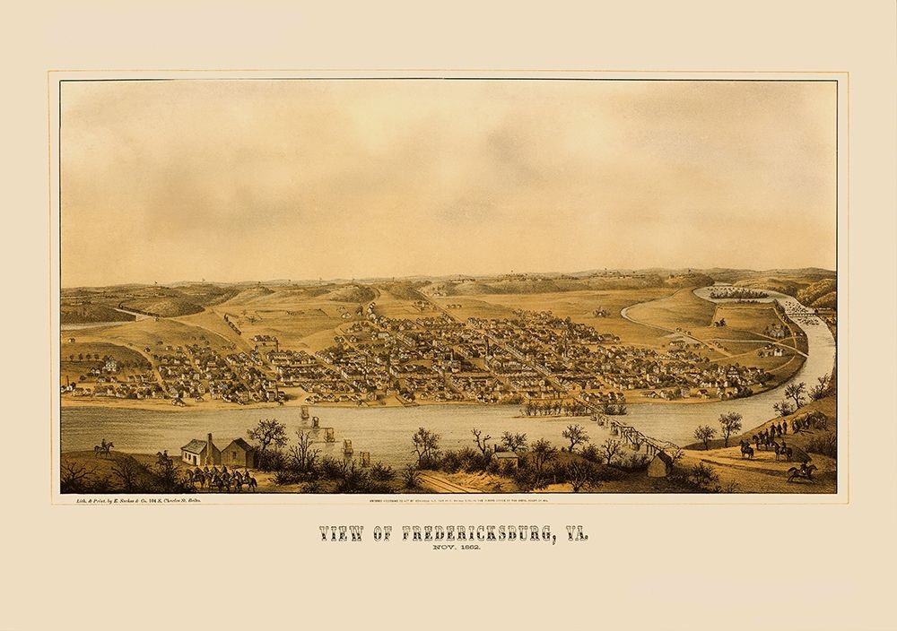 Fredericksburg Virginia Panoramic - Sachse 1862
