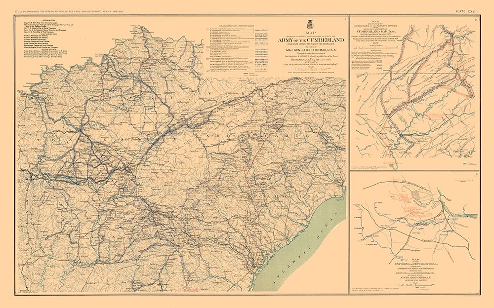 Army of Cumberland Virginia 3 Views - Bien 1894