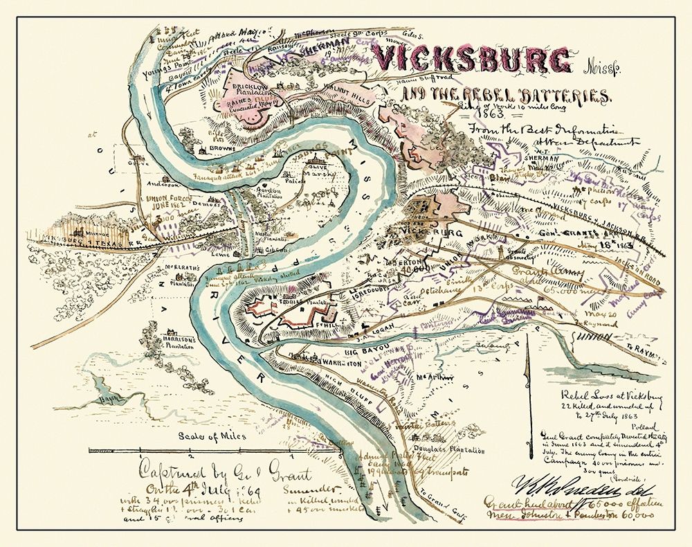 Vicksburg Mississippi Rebel Batteries