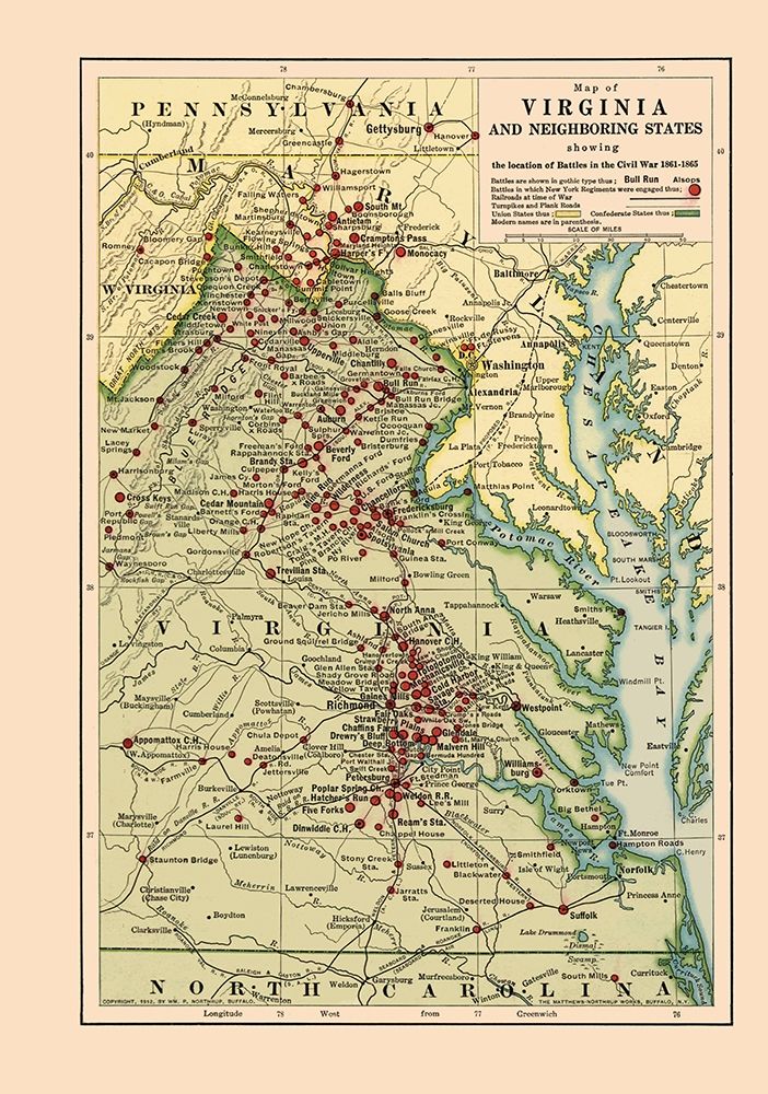 Virginia Area Battles  - Northrup 1912