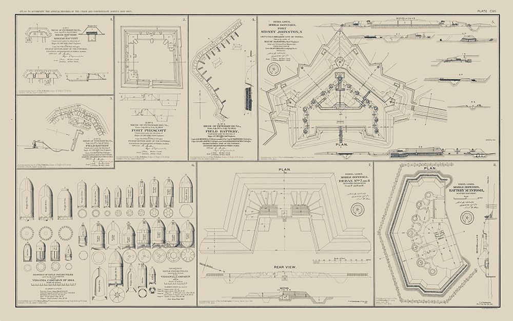 Petersburg Rebel Lines Mobile Defenses - Bien 1894