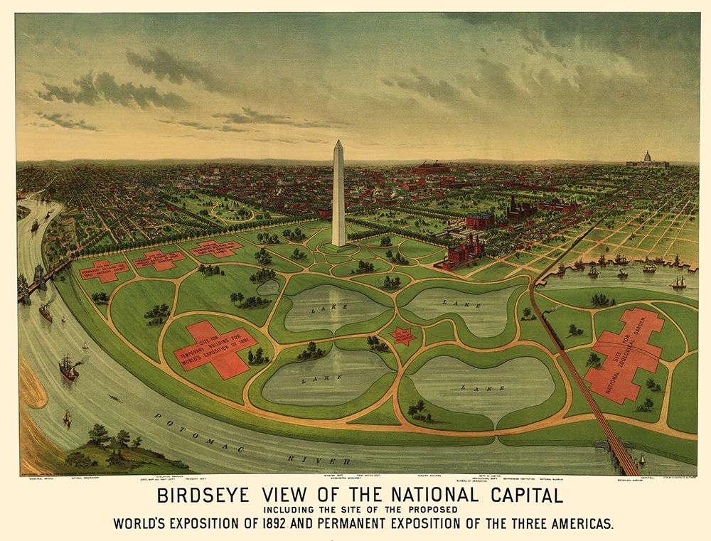 National Mall Washington DC - Johnson 1888